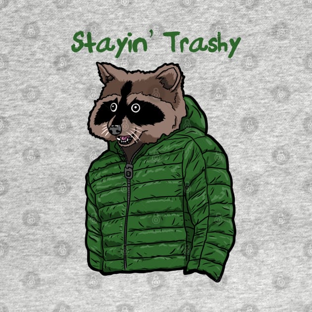 Stayin’ Trashy Cool Raccoon in Poofy Jacket by SNK Kreatures